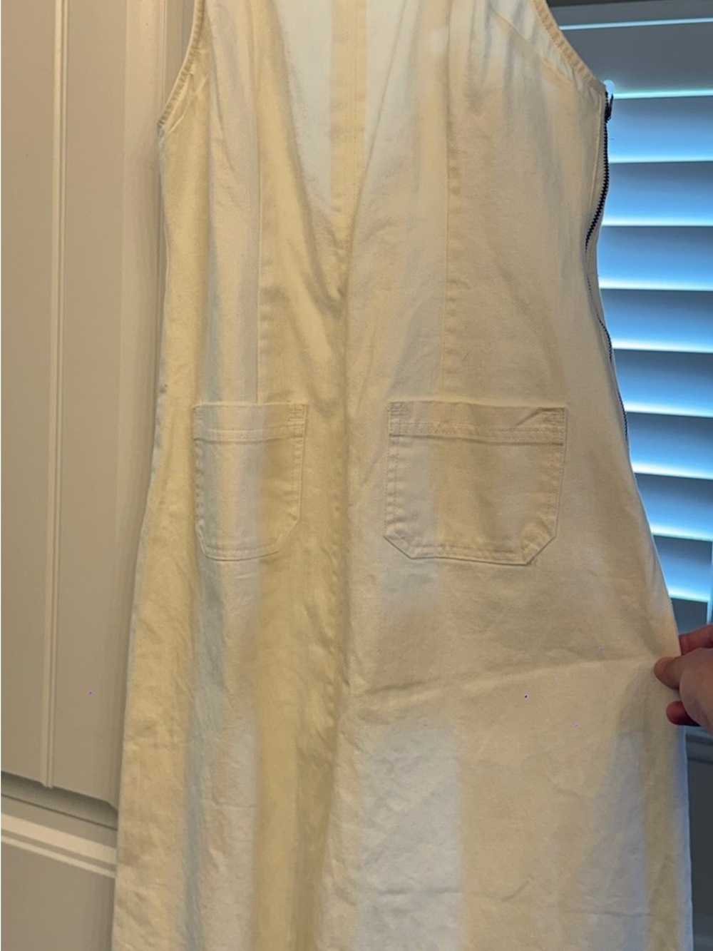 NWT Free People Dex Denim Midi Dress - ecru cream white - XS - Picture 6 of 9